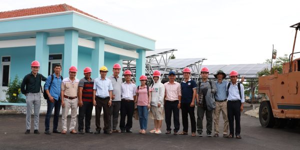 Trainees visit an actual solar system with limiter in a water waste management company